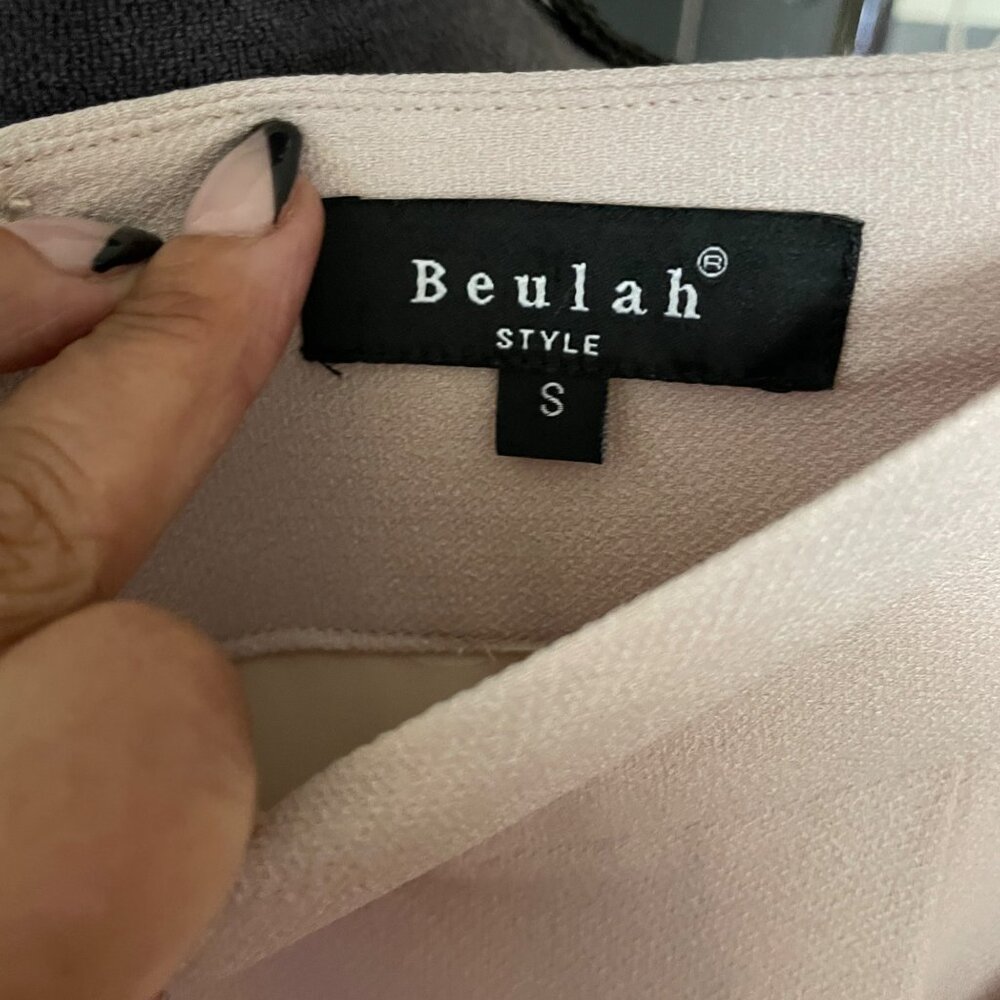 Beulah Style Womens Beige Wide-Leg Pants S 100% Polyester - Picture 3 of 5